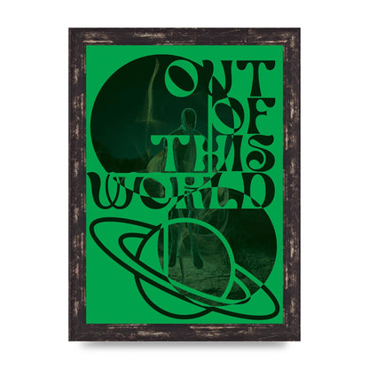Out Of This World Lofi Green" Printed Poster - A4 framed