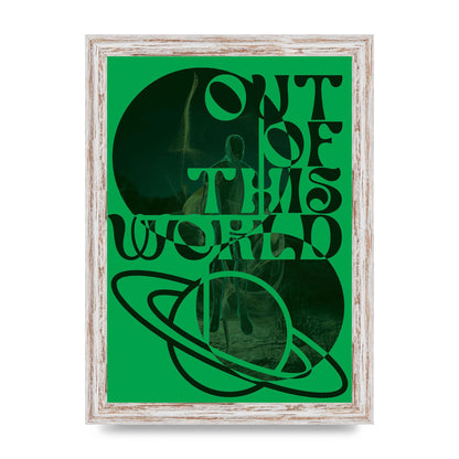 Out Of This World Lofi Green" Printed Poster - A4 framed