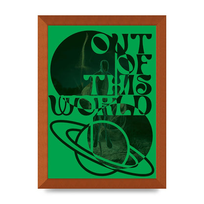 Out Of This World Lofi Green" Printed Poster - A4 framed