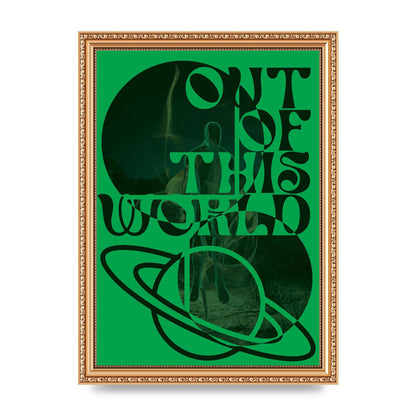 Out Of This World Lofi Green" Printed Poster - A4 framed