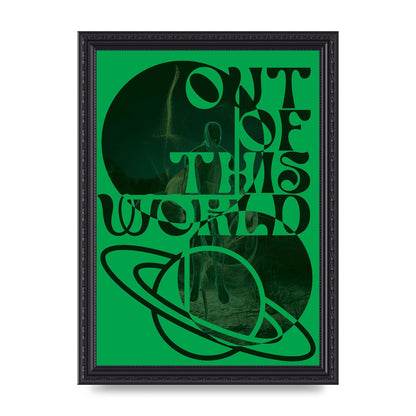 Out Of This World Lofi Green" Printed Poster - A4 framed