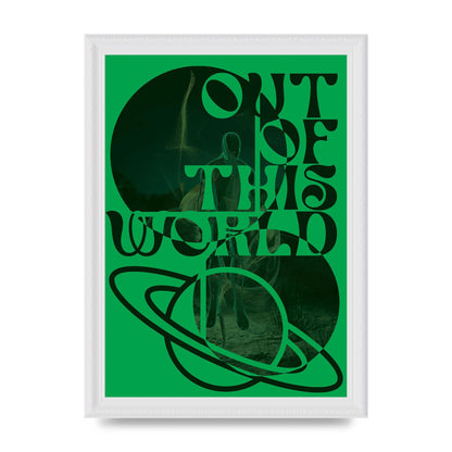 Out Of This World Lofi Green" Printed Poster - A4 framed