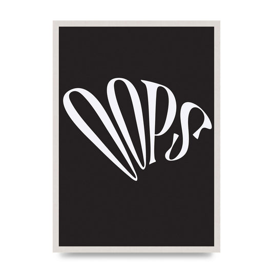 Oops White" Art For The Home - A2 framed