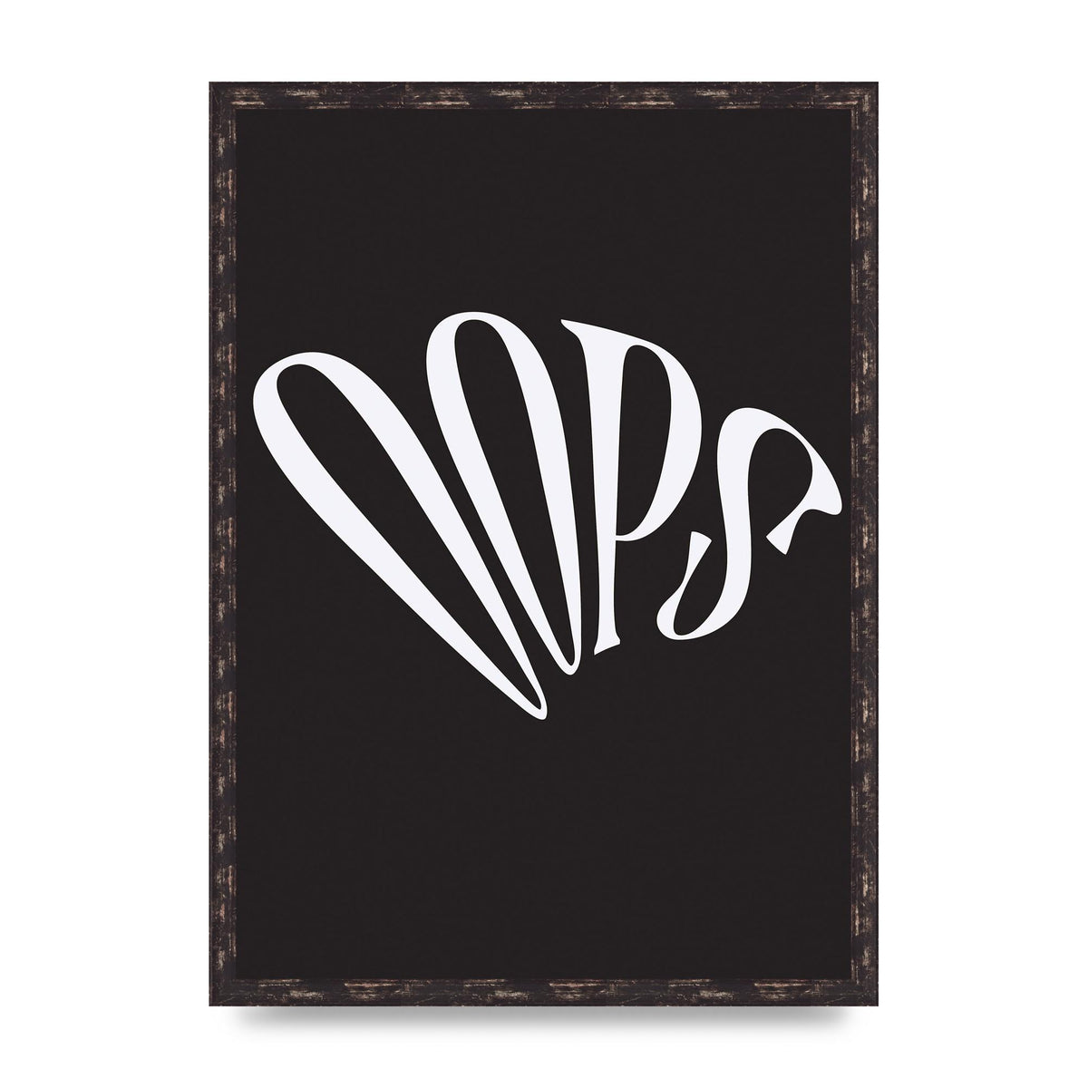 Oops White" Art For The Home - A2 framed