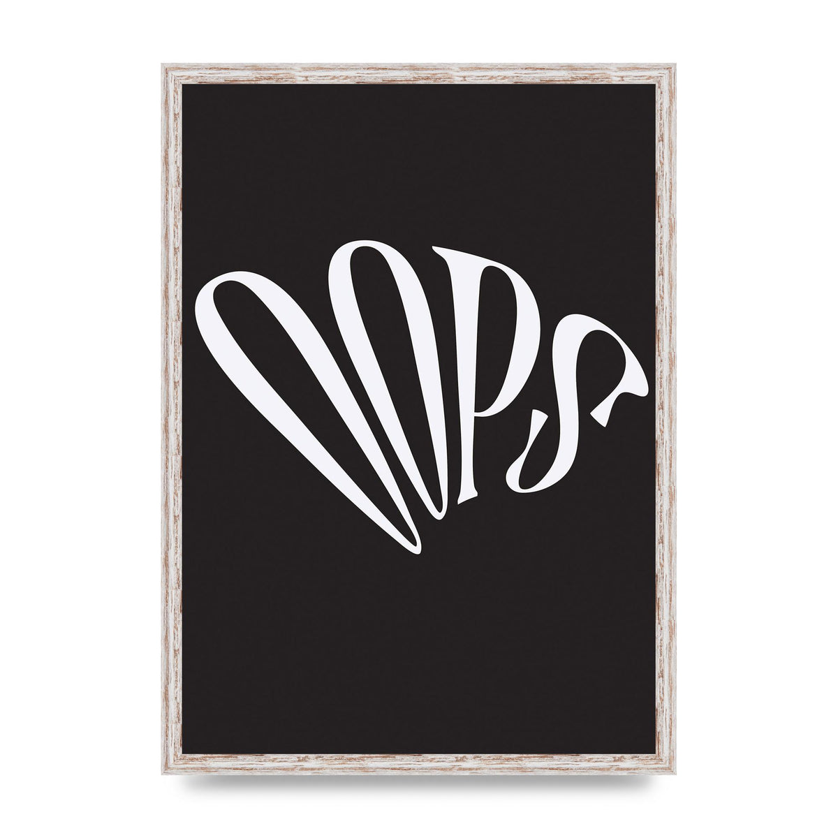 Oops White" Art For The Home - A2 framed