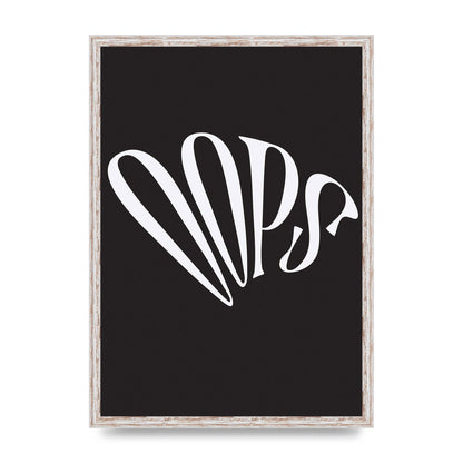 Oops White" Art For The Home - A2 framed