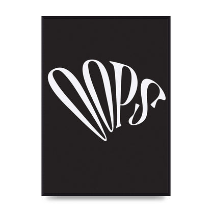 Oops White" Art For The Home - A2 framed