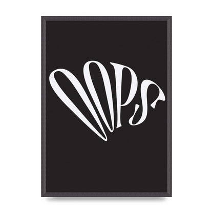 Oops White" Art For The Home - A2 framed