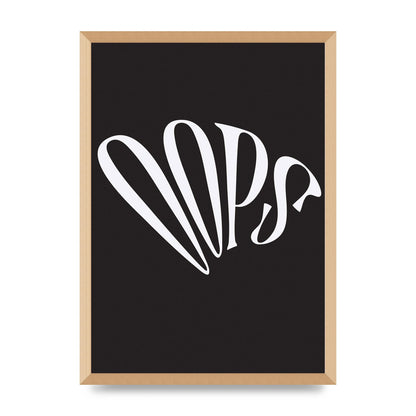 Oops White" Art For The Home - A2 framed
