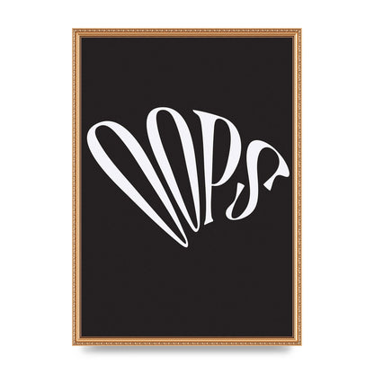 Oops White" Art For The Home - A2 framed