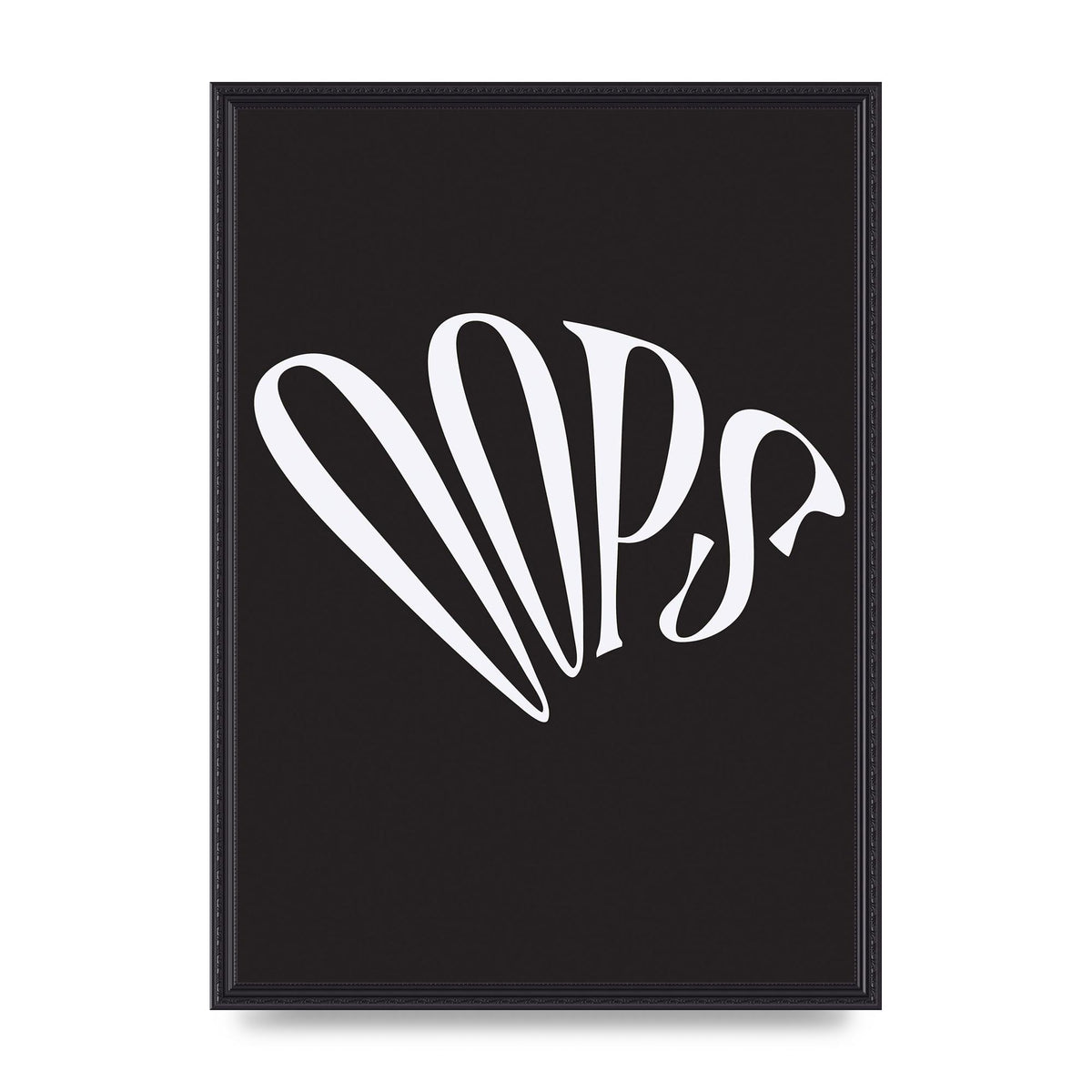 Oops White" Art For The Home - A2 framed