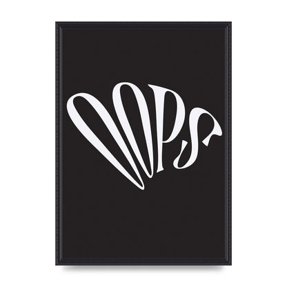 Oops White" Art For The Home - A2 framed