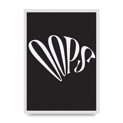 Oops White" Art For The Home - A2 framed