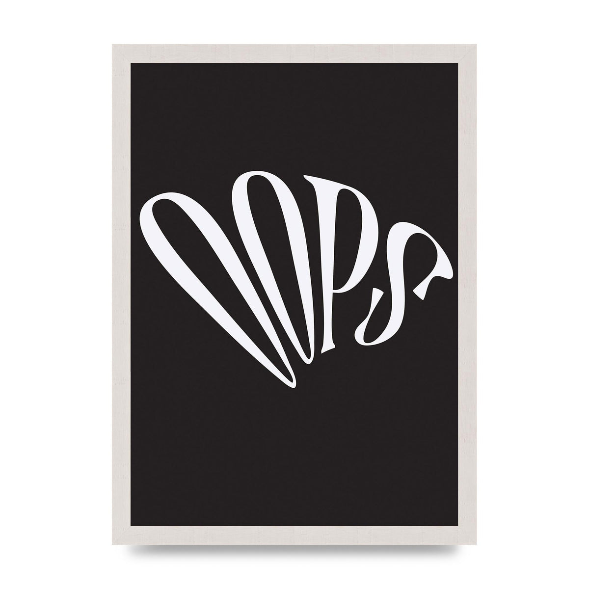 Oops White" Art For The Home - A3 framed