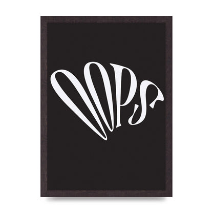 Oops White" Art For The Home - A3 framed