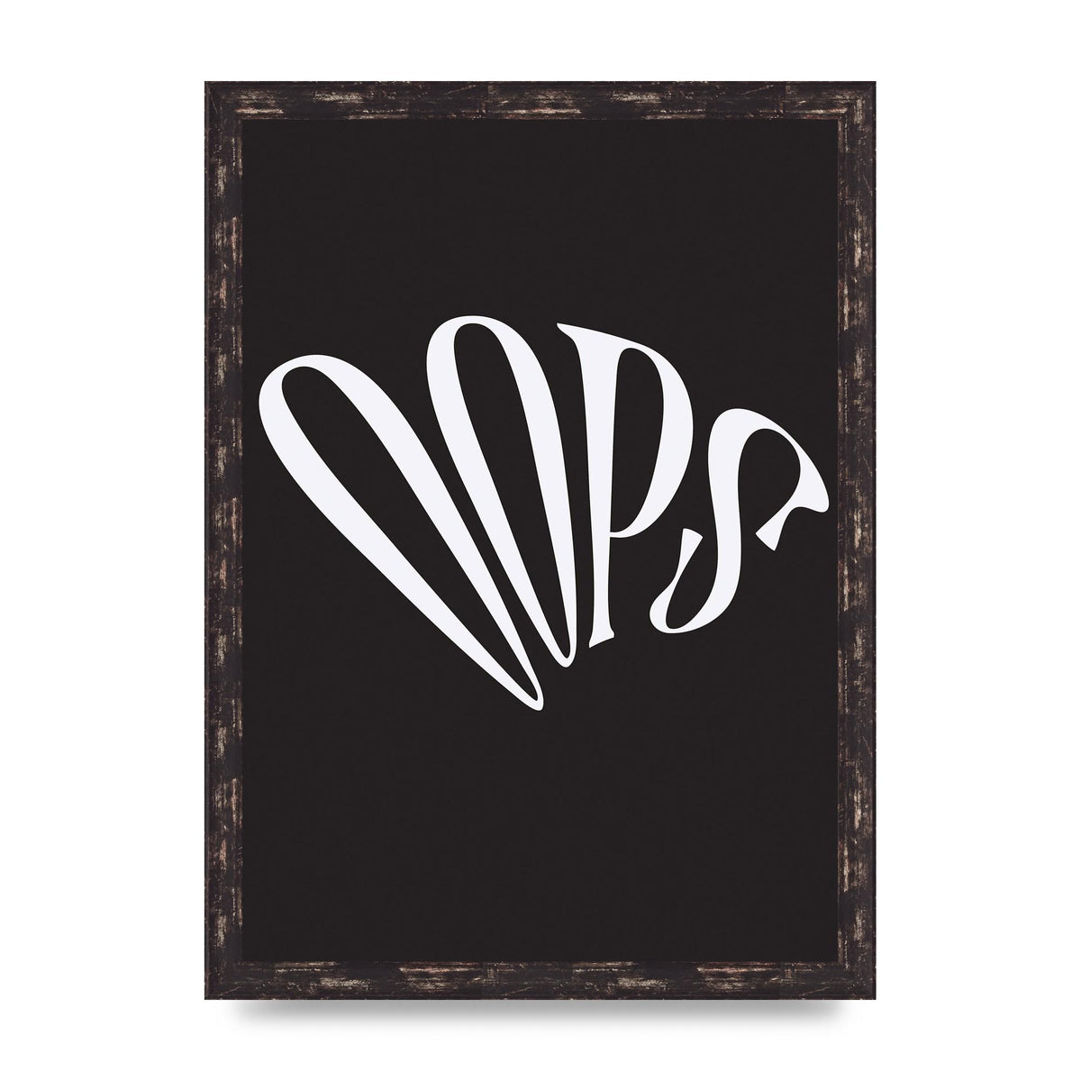 Oops White" Art For The Home - A3 framed
