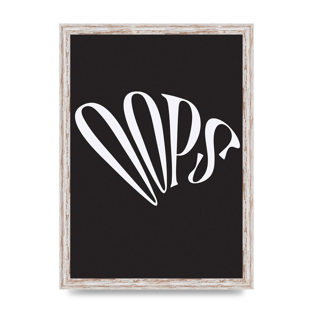 Oops White" Art For The Home - A3 framed
