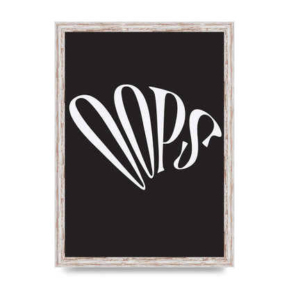 Oops White" Art For The Home - A3 framed