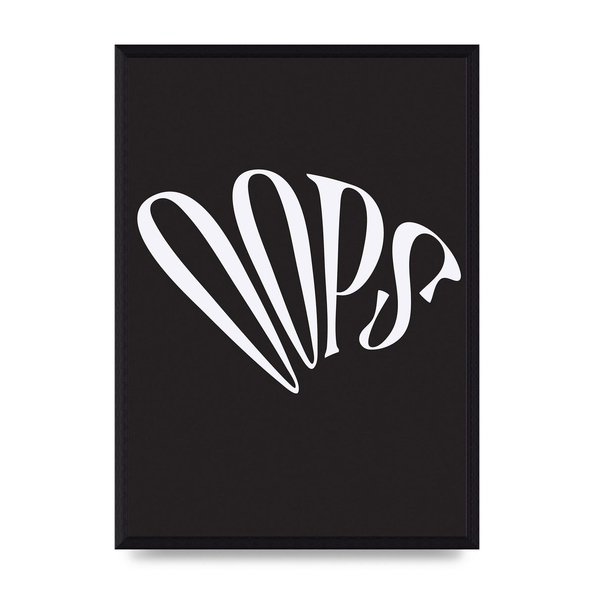 Oops White" Art For The Home - A3 framed
