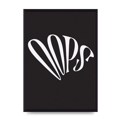 Oops White" Art For The Home - A3 framed