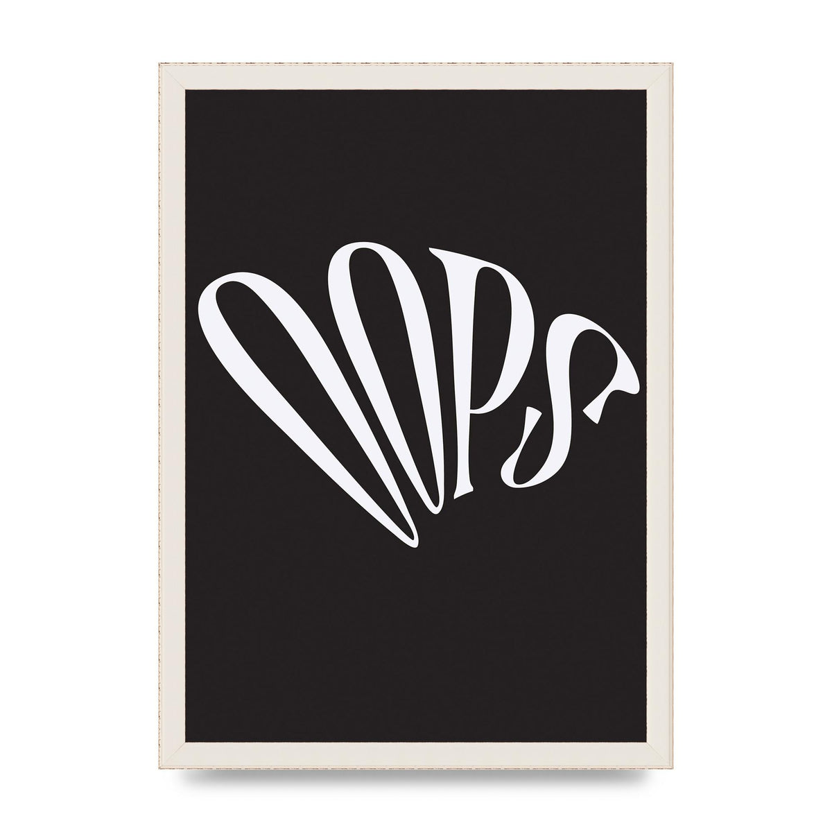 Oops White" Art For The Home - A3 framed