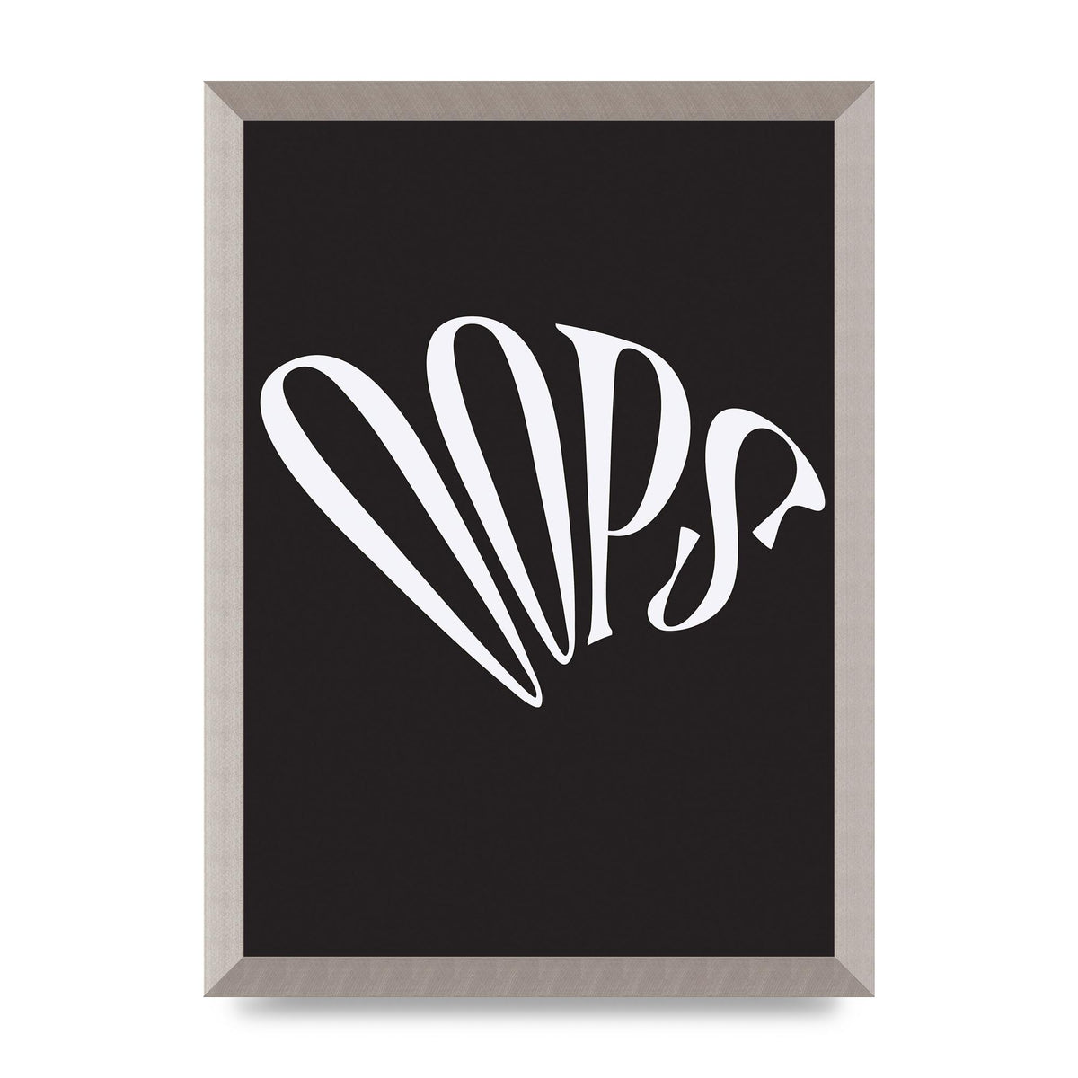 Oops White" Art For The Home - A3 framed