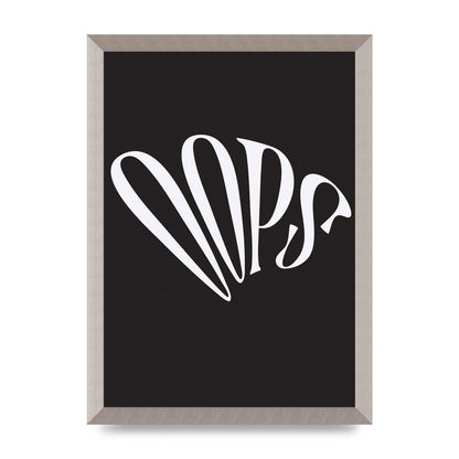 Oops White" Art For The Home - A3 framed