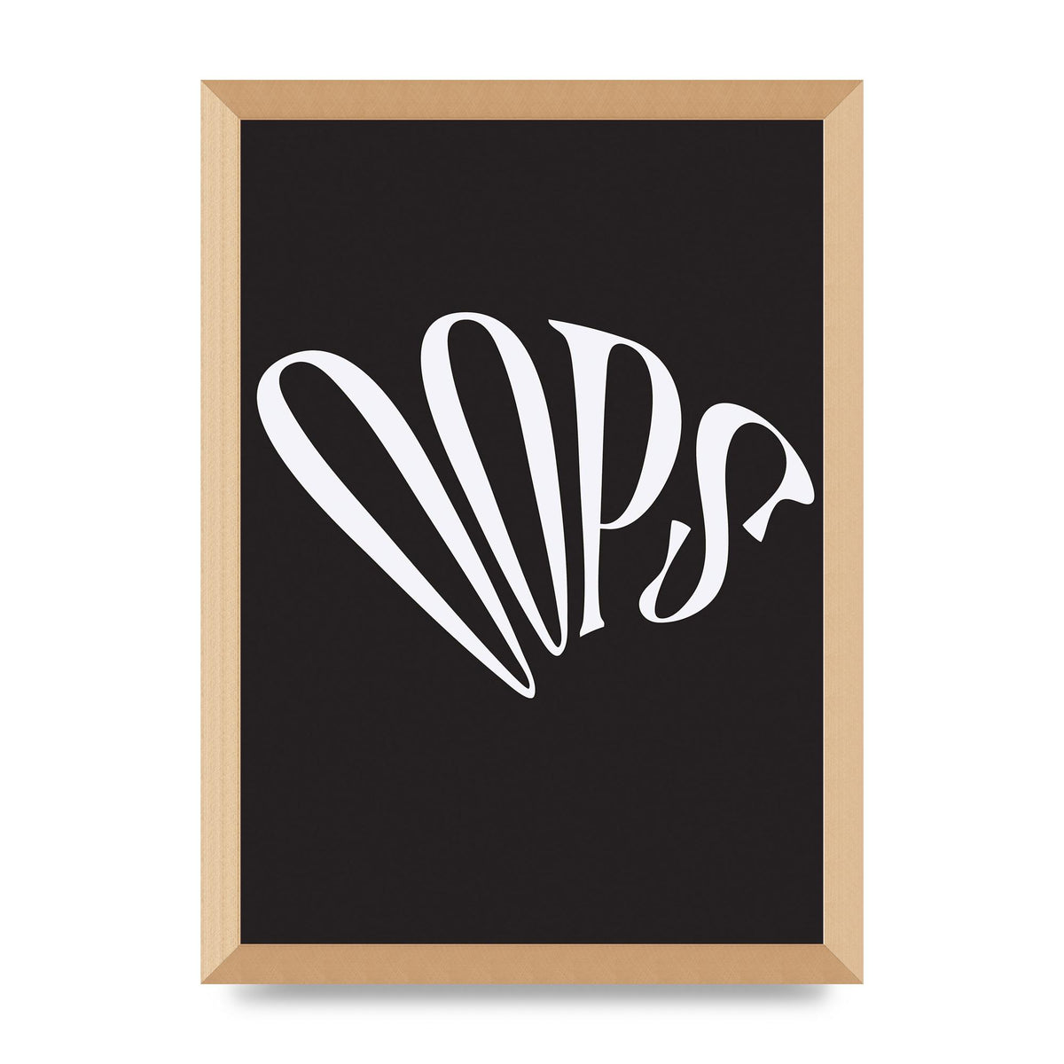 Oops White" Art For The Home - A3 framed