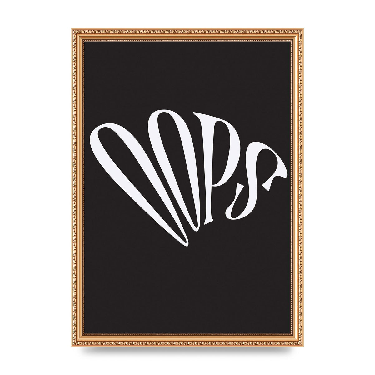 Oops White" Art For The Home - A3 framed