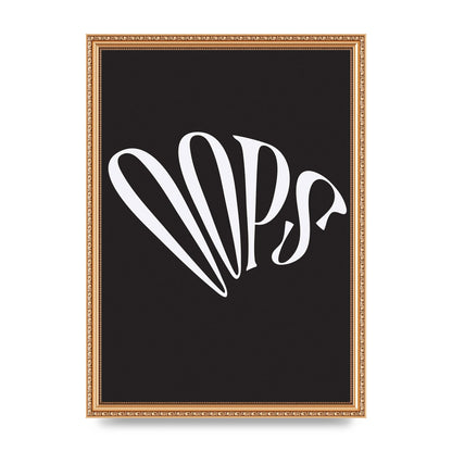 Oops White" Art For The Home - A3 framed