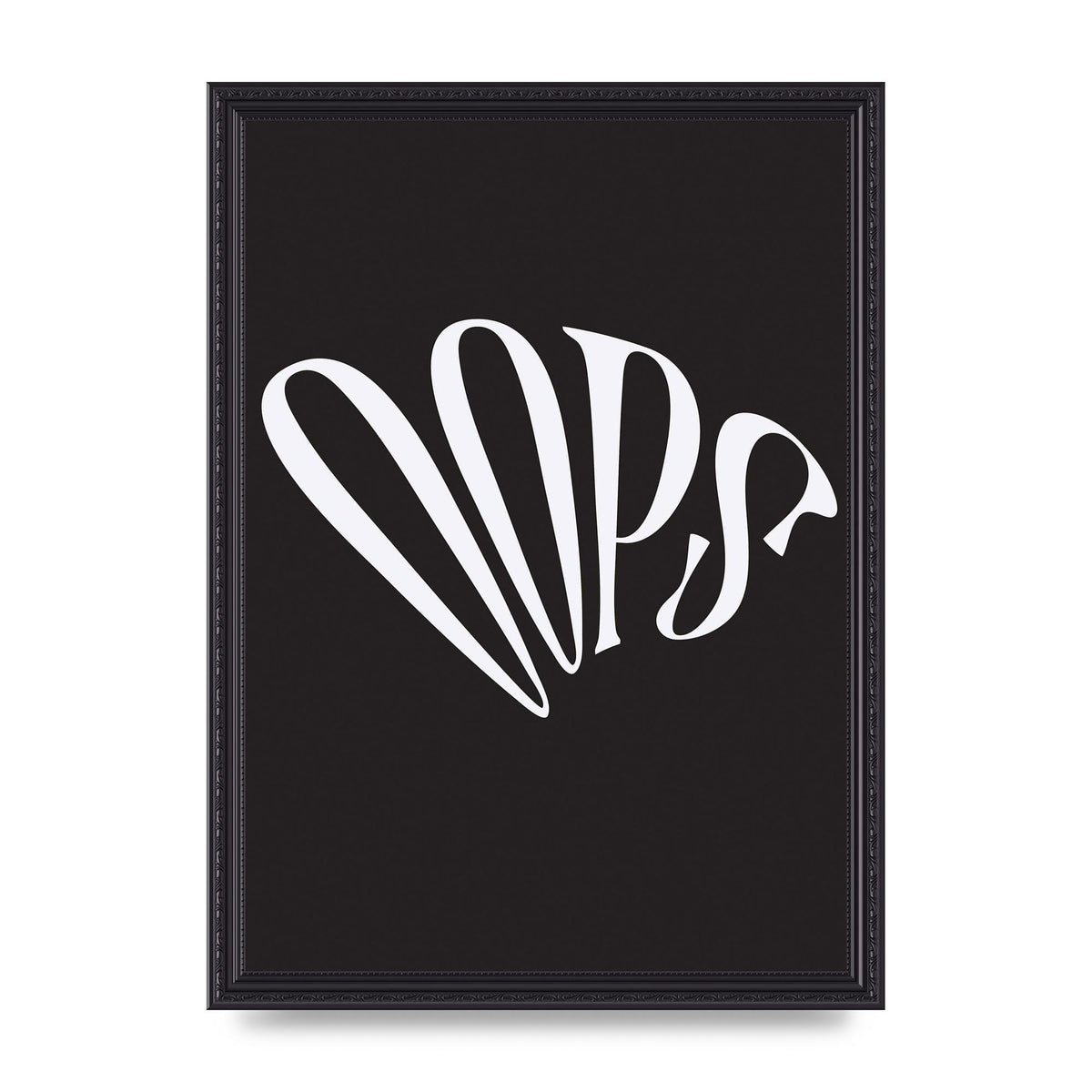 Oops White" Art For The Home - A3 framed