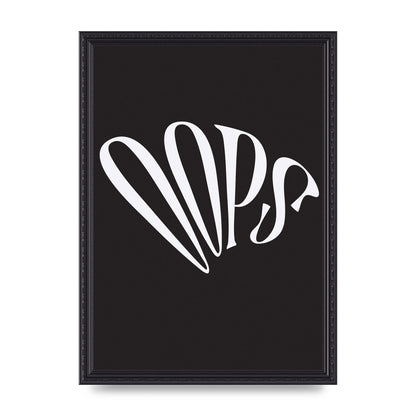 Oops White" Art For The Home - A3 framed