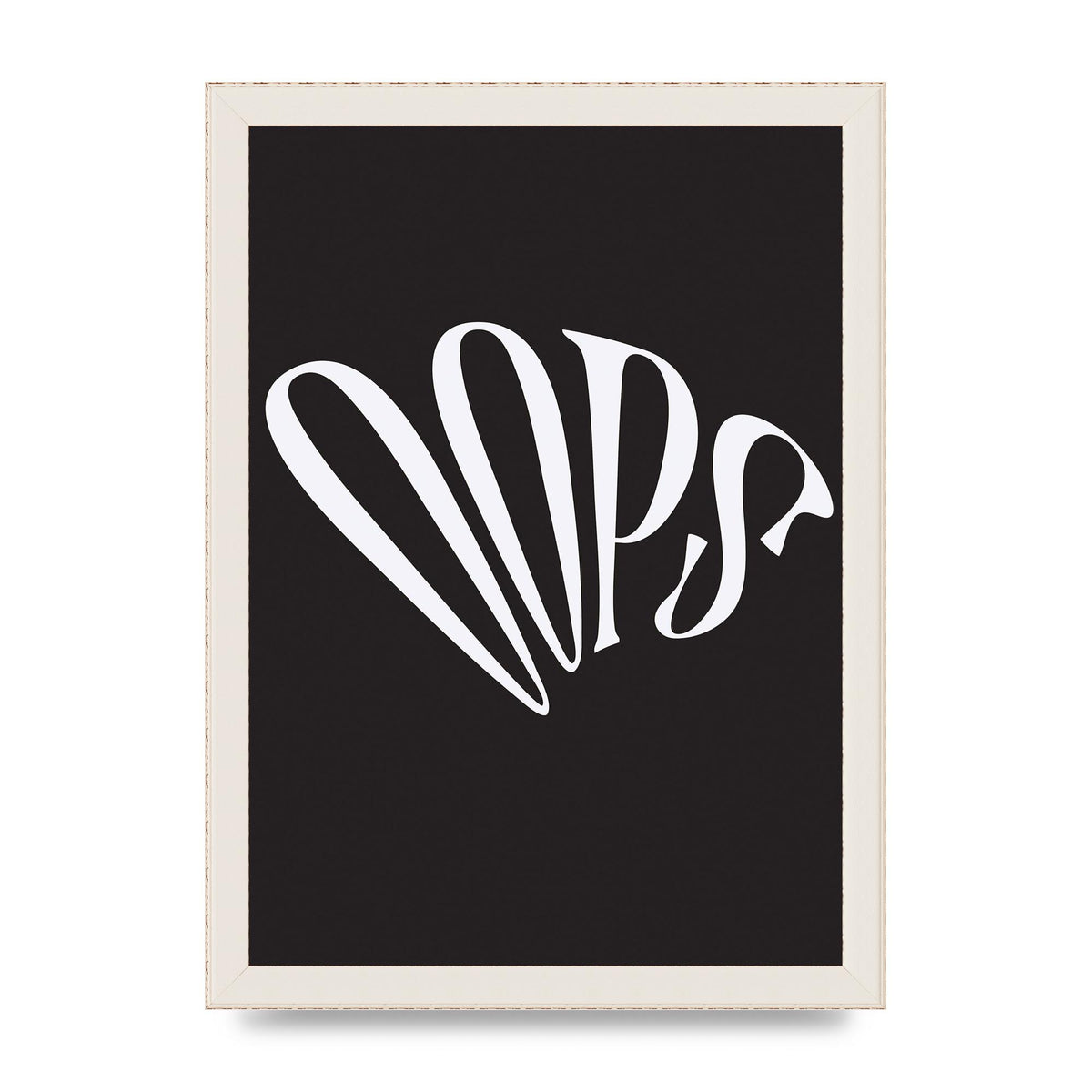 Oops White" Art For The Home - A4 framed