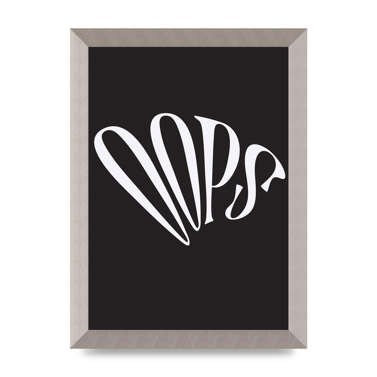 Oops White" Art For The Home - A4 framed