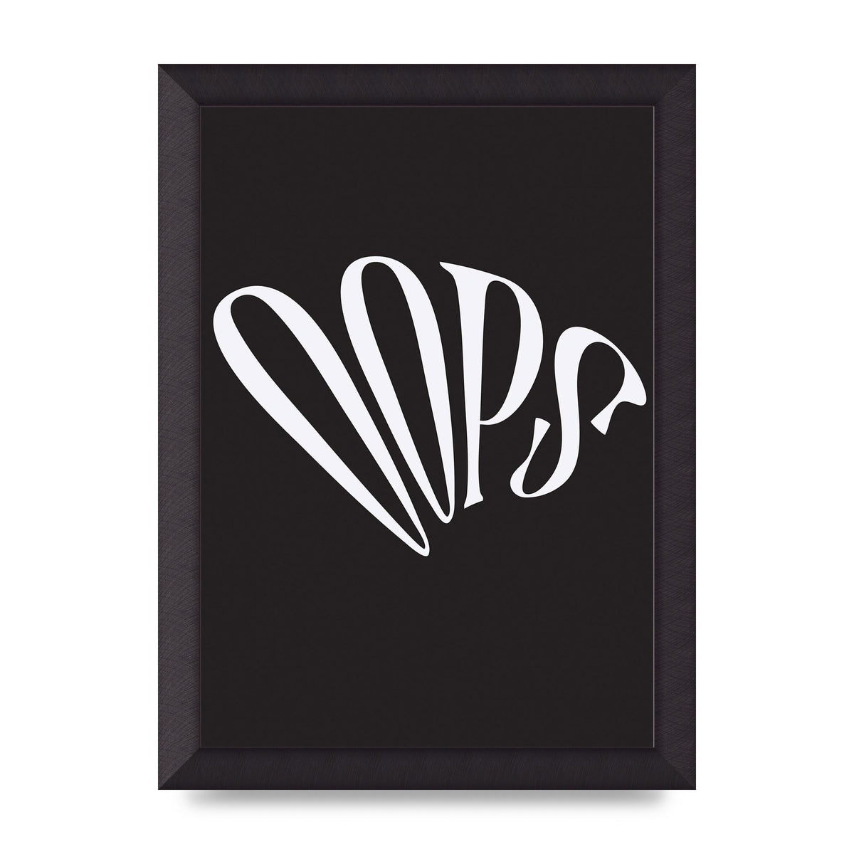 Oops White" Art For The Home - A4 framed