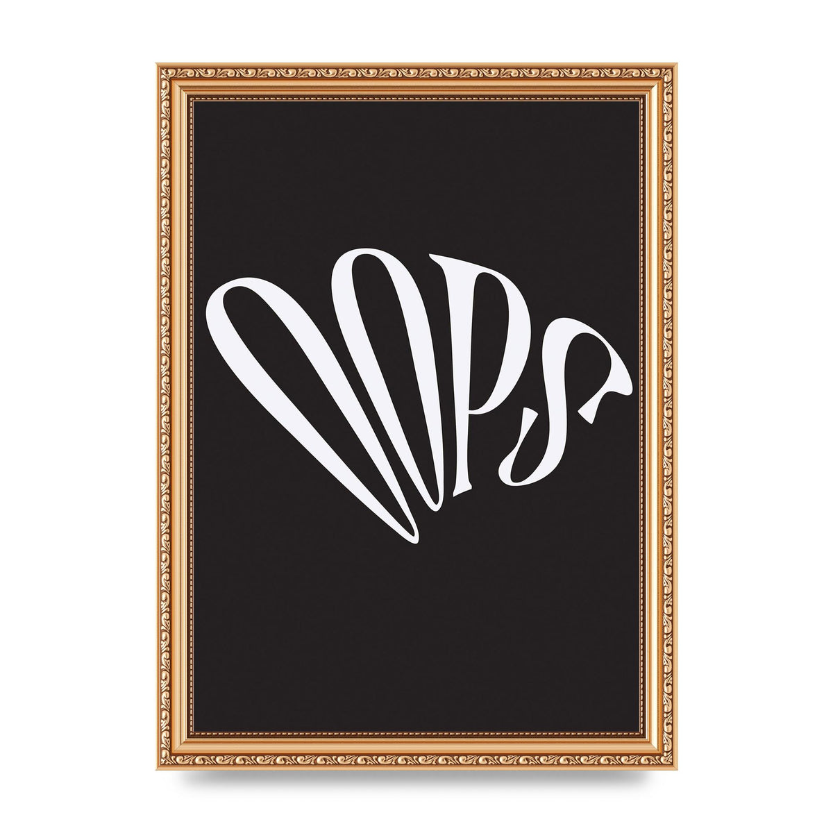 Oops White" Art For The Home - A4 framed
