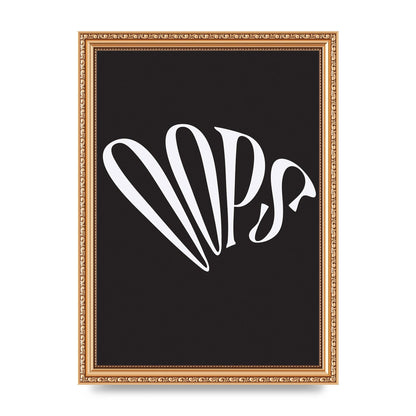 Oops White" Art For The Home - A4 framed