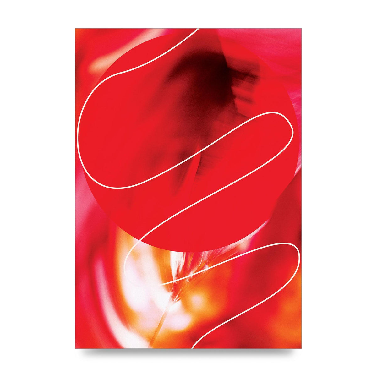 Abstract Red Line Wall Art - unframed print