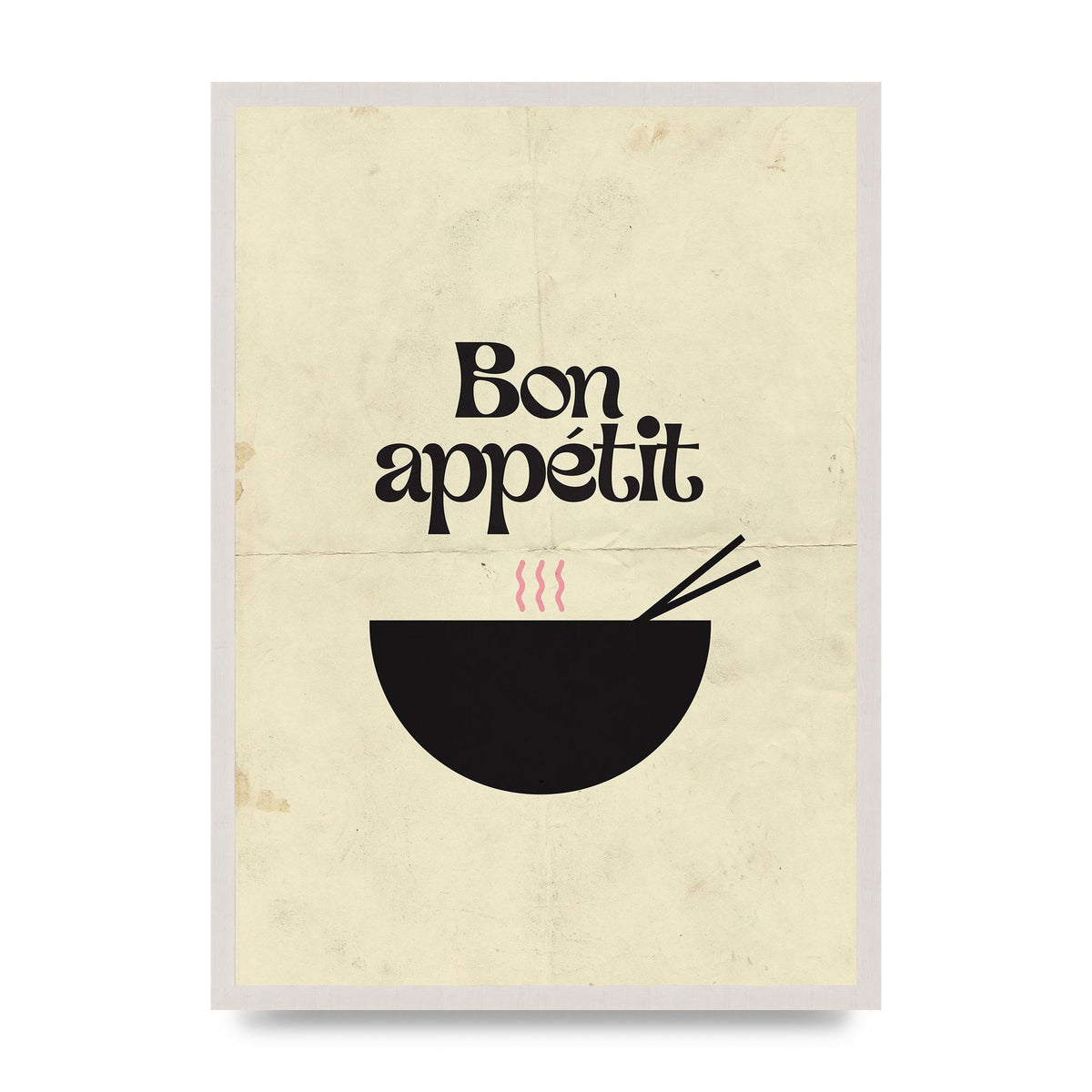 Bon Appetit Distressed Bowl" Wall Art - A2 framed