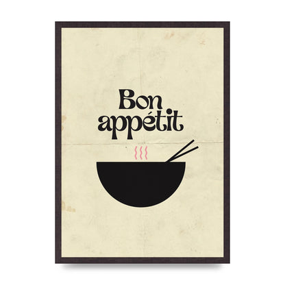 Bon Appetit Distressed Bowl" Wall Art - A2 framed