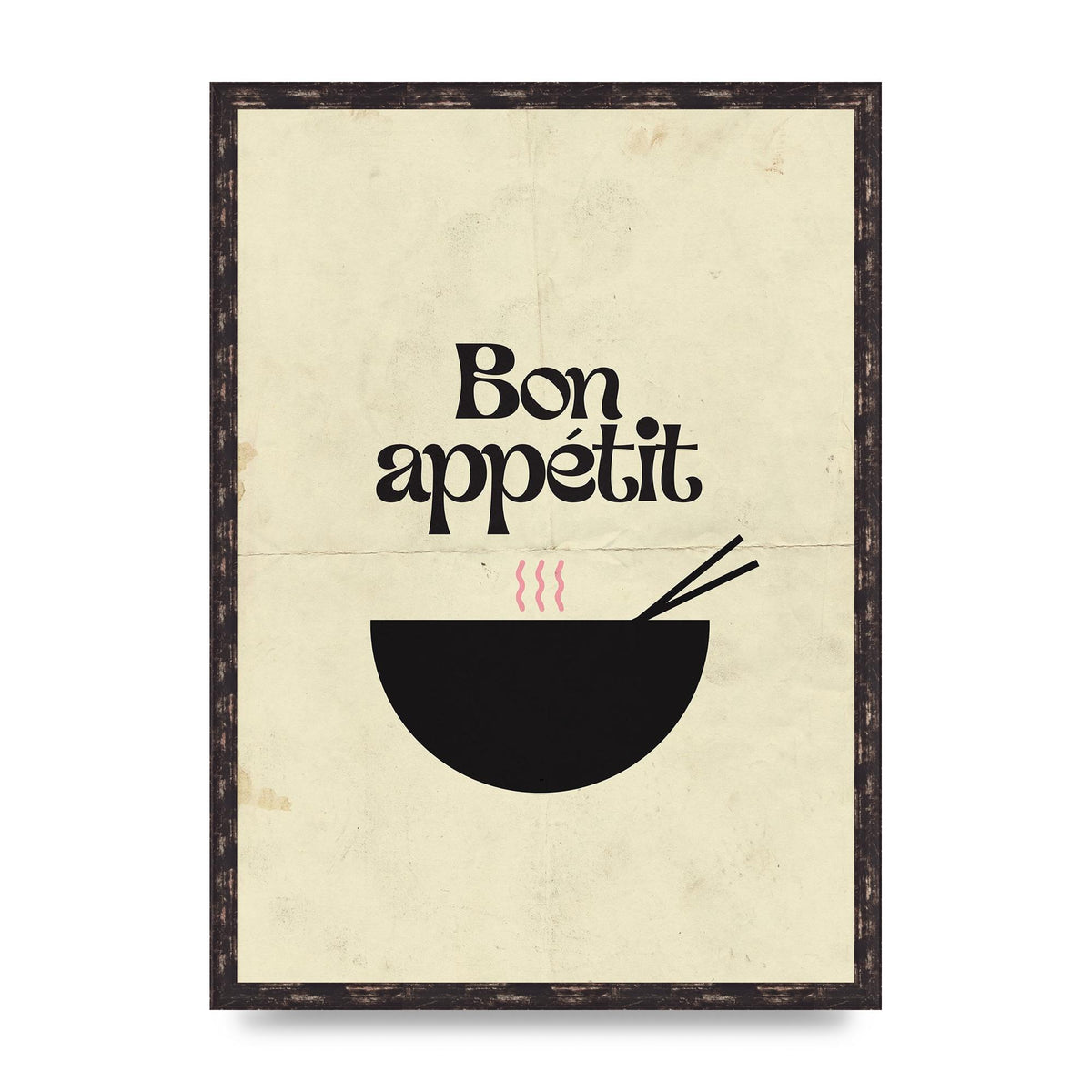 Bon Appetit Distressed Bowl" Wall Art - A2 framed