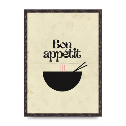 Bon Appetit Distressed Bowl" Wall Art - A2 framed