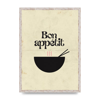 Bon Appetit Distressed Bowl" Wall Art - A2 framed