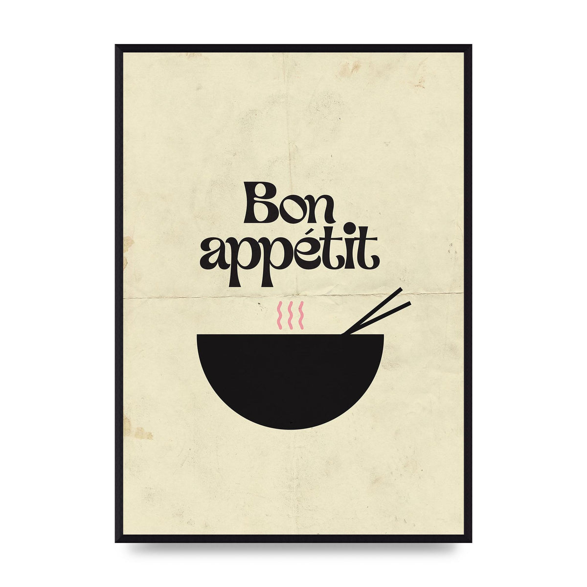 Bon Appetit Distressed Bowl" Wall Art - A2 framed