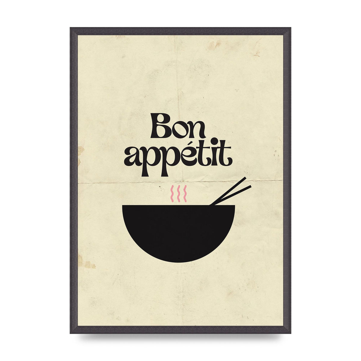 Bon Appetit Distressed Bowl" Wall Art - A2 framed