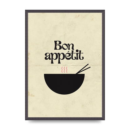 Bon Appetit Distressed Bowl" Wall Art - A2 framed