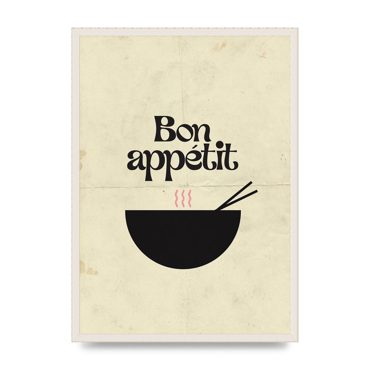Bon Appetit Distressed Bowl" Wall Art - A2 framed