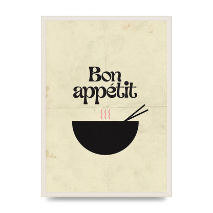 Bon Appetit Distressed Bowl" Wall Art - A2 framed