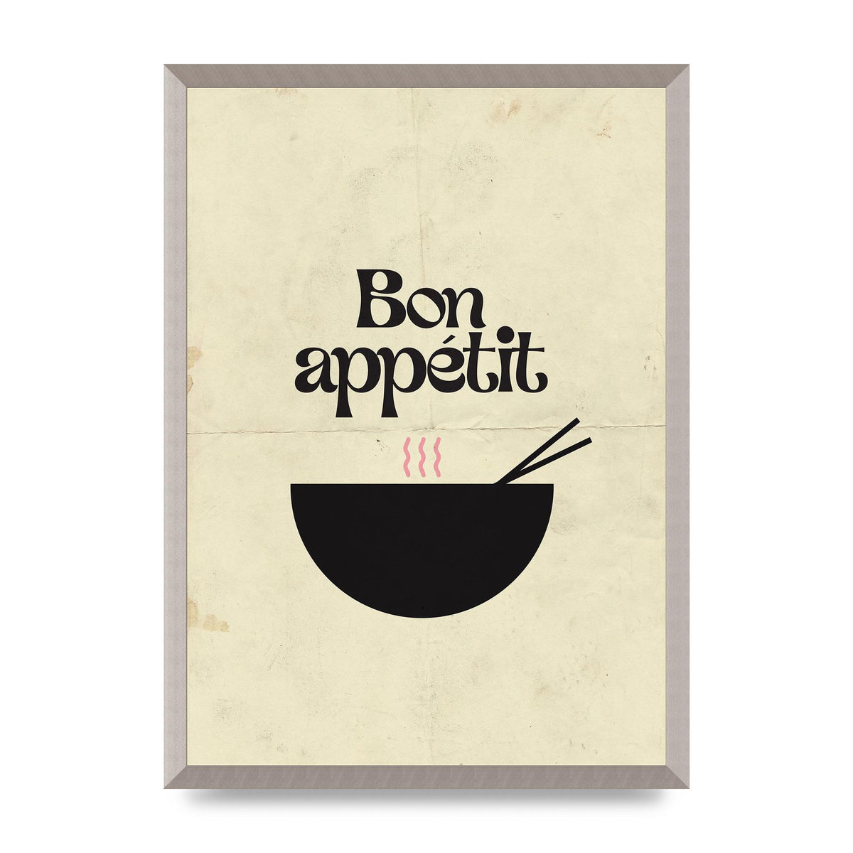 Bon Appetit Distressed Bowl" Wall Art - A2 framed