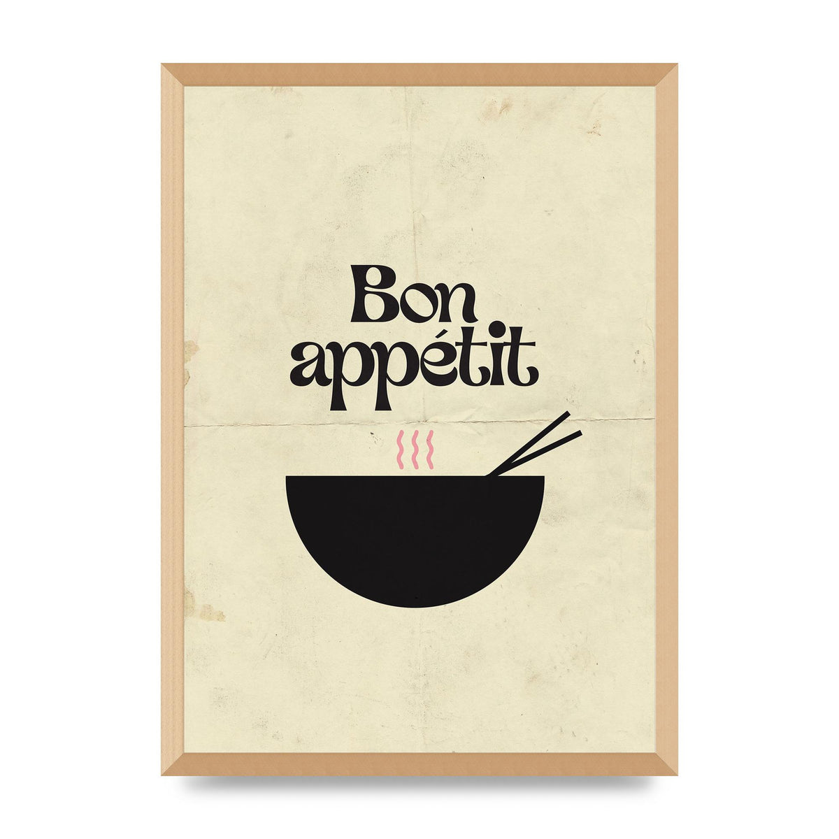 Bon Appetit Distressed Bowl" Wall Art - A2 framed